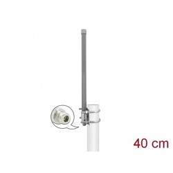 Antena N żeńska 433 MHz wielokierunkowa 2 dBi 40 cm nieruchoma zewnętrzna szara Delock 12695