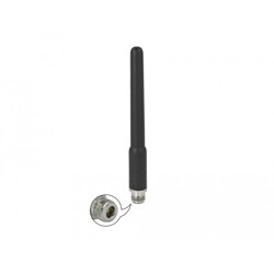 Antena GSM UMTS N żeńska 2 dBi 17,8 cm dowolny kierunek mocowana zewnętrzna czarna Delock 12697