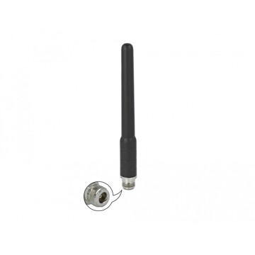 Antena GSM UMTS N żeńska 2 dBi 17,8 cm dowolny kierunek mocowana zewnętrzna czarna Delock 12697