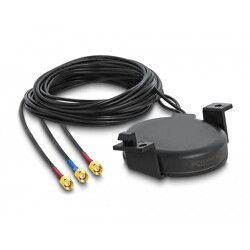 Antena LTE MIMO GNSS 3 x SMA męski RG-174 3 m montaż na śruby polowa czarna Delock 12700