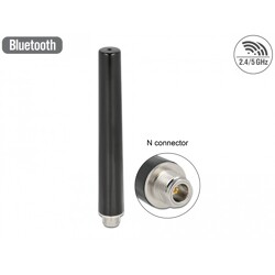Antena N żeńska 4 - 6 dBi 16,55 cm WLAN WiFi 6 Dual Band montowana na stałe na ścianie lub słupie wielokierunkowa zewnętrzna bia