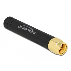 Antena LPWAN 868 MHz SMA męska wielokierunkowa 1,6 dBi nieruchoma czarna Delock 12715
