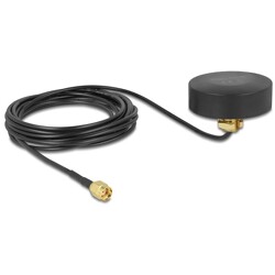 WLAN 802.11 b/g/n Antena RP-SMA męska 2 dBi nieruchoma dookólna z przewodem RG-174 1,5 m zewnętrzna czarna Delock 66285