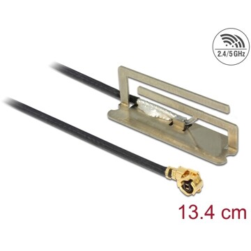Antena WLAN 802.11 ac/a/h/b/g/n męskie złącze I-PEX MHF I 1,5 dBi płytka drukowana PIFA 13,4 cm wewnętrzna Delock 86214