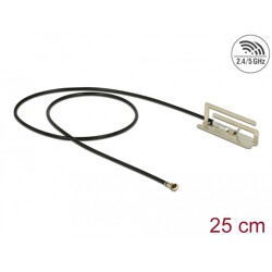 Antena WLAN 802.11 ac/ax/a/h/b/g/n MHF 4L wtyk 1,6 dBi 25 cm PIFA wewnętrzna Delock 86217