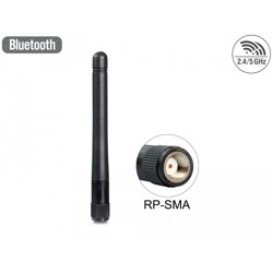 Antena WLAN RP-SMA 802.11 ac/a/h/b/g/n 3 dBi wszechkierunkowa wodoodporna czarna Delock 88394