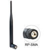 Antena RP-SMA męska WLAN 802.11 b/g/n dookólna 5 dBi ze złączem pochylania czarna Delock 88396