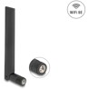 Antena SMA męska WiFi 6E 3 dBi wielokierunkowa na przegubie czarna Delock 88399