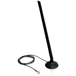 Antena WLAN RP-SMA 802.11 b/g/n 6,5 dBi wszechkierunkowa z podstawą czarna Delock 88410