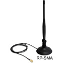 Antena WLAN RP-SMA 802.11 b/g/n 4 dBi wszechkierunkowa na przegubie z podstawą czarna Delock 88413