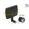 Antena RP-SMA męska WLAN 802.11 ac/a/b/g/n kierunkowa 5 - 7 dBi ze złączem pochylania czarna Delock 88447