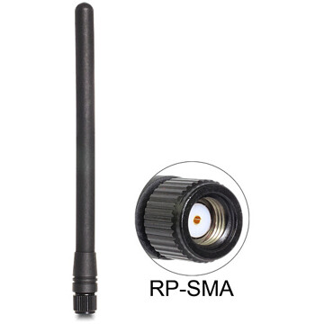 Antena ZigBee ISM 868 MHz RP-SMA 2 dBi stała czarna Delock 88688