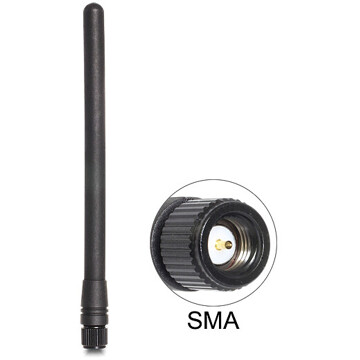 Antena ZigBee ISM 868 MHz SMA 2 dBi stała czarna Delock 88689