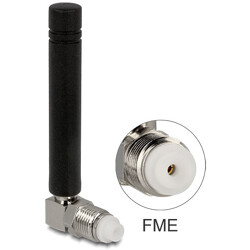 Antena GSM Quadband FME 2 dBi wszechkierunkowa 90° stała czarna Delock 88767