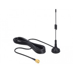Antena ISM 433 MHz SMA 3 dBi wszechkierunkowa z podstawą czarna Delock 88877