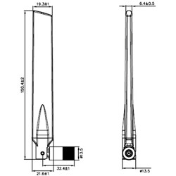 Antena RP-SMA męska WLAN 802.11 ac/a/h/b/g/n dookólna 3 - 5 dBi ze złączem pochylania czarna Delock 88898