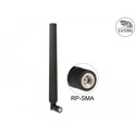 Antena RP-SMA męska WLAN 802.11 ac/a/h/b/g/n wielokierunkowa 5 - 7 dBi ze złączem pochylania czarna Delock 88899
