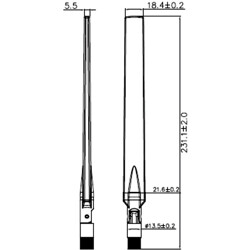 Antena RP-SMA męska WLAN 802.11 ac/a/h/b/g/n wielokierunkowa 4 - 7 dBi ze złączem pochylania czarna Delock 88913