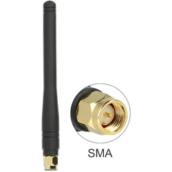 Antena ISM 433 MHz SMA 2,5 dBi wszechkierunkowa elastyczna czarna Delock 88914