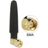 Antena ISM 433 MHz SMA 1 dBi wszechkierunkowa 90° elastyczna czarna Delock 88915