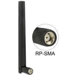 Antena ZigBee Multi Bluetooth GSM LTE UMTS WLAN IEEE 802.11 b/g/n RP-SMA 1 - 4,3 dBi wszechkierunkowa z podstawą czarna Delock 8