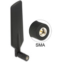 Antena SMA męska LTE wielokierunkowa 0,5 - 3 dBi ze złączem pochylania czarna Delock 88978