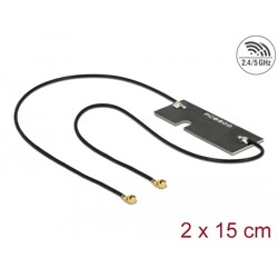Antena podwójna WLAN 802.11 ac/a/h/b/g/n 2 x męskie złącze I-PEX MHF I 3 - 5 dBi płytka drukowana PCB 1.13 2 x 15 cm wewnętrzna 