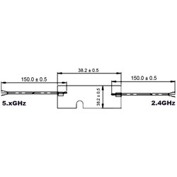 Antena podwójna WLAN 802.11 ac/a/h/b/g/n 2 x męskie złącze I-PEX MHF I 3 - 5 dBi płytka drukowana PCB 1.13 2 x 15 cm wewnętrzna 