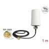 Antena WLAN 802.11 ac/a/h/b/g/n RP-SMA męski 1,4 - 3 dBi z kablem przyłączeniowym biała zewnętrzna ULA 100 1 m Delock 88985