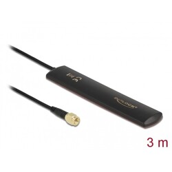 Antena LTE SMA 3 dBi wszechkierunkowa 3 m czarna montaż klejowy Delock 88987