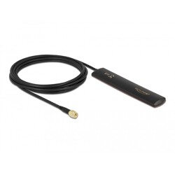Antena LTE SMA 3 dBi wszechkierunkowa 3 m czarna montaż klejowy Delock 88987