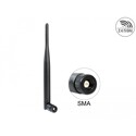 Antena WLAN SMA 802.11 ac/a/h/b/g/n 4-5 dBi wszechkierunkowa z przegubem czarna Delock 89438