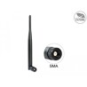 Antena WLAN SMA 802.11 ac/a/h/b/g/n 4-5 dBi wszechkierunkowa z przegubem czarna Delock 89438