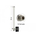 Antena WLAN 802.11 ac/a/h/b/g/n N żeńska 6 - 8 dBi 28 cm wielokierunkowa stała montowana na maszcie biała zewnętrzna Delock 8944