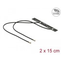 Antena podwójna WLAN WiFi 6 Dual Band 2 x męskie złącze I-PEX MHF 4L 5 dBi płytka drukowana PCB 2 x 15 cm wewnętrzna samoprzylep