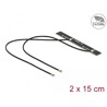 Antena podwójna WLAN WiFi 6 Dual Band 2 x męskie złącze I-PEX MHF 4L 5 dBi płytka drukowana PCB 2 x 15 cm wewnętrzna samoprzylep