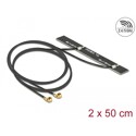 Antena podwójna WLAN WiFi 6 Dual Band 2 x męskie złącze I-PEX MHF I 5 dBi płytka drukowana PCB 2 x 50 cm wewnętrzna samoprzylepn