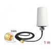 Antena WLAN SMA wtyk 802.11 ac/a/h/b/g/n 1,4 - 3,0 dBi wszechkierunkowa biała zewnętrzna 1 m ULA100 Delock 89486