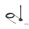 Antena SMA męska ISM 433 MHz 2 dBi dookólna z podstawą magnetyczną i przewodem RG-174 2 m czarna Delock 89490