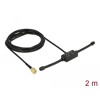 Antena ISM 433 MHz SMA 3 dBi 2 m RG-174 elastyczna wszechkierunkowa montaż klejowy czarna Delock 89495