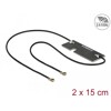 Antena podwójna WLAN 802.11 ac/a/h/b/g/n 2 x męskie złącze I-PEX MHF 4L 3 - 5 dBi płytka drukowana PCB 1.13 2 x 15 cm wewnętrzna
