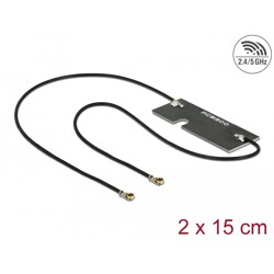 Antena podwójna WLAN 802.11 ac/a/h/b/g/n 2 x męskie złącze I-PEX MHF 4L 3 - 5 dBi płytka drukowana PCB 1.13 2 x 15 cm wewnętrzna