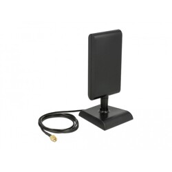 Antena RP-SMA męska WLAN 802.11 ac/a/h/b/g/n 6 - 9 dBi kierunkowa z podstawą magnetyczną i przewodem ULA 100 1 m czarna Delock 8