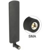 Antena SMA męska LTE wielokierunkowa 2 dBi ze złączem pochylania czarna Delock 89604