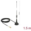 Antena WLAN 802.11 b/g/n SMA męska 2 dBi nieruchoma dookólna z podstawą magnetyczną i przewodem RG-174 1,5 m zewnętrzna czarna D