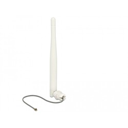 Antena WLAN 802.11 b/g/n I-PEX MHF I męska 3 dBi wielokierunkowa 1.13 12 cm elastyczna clip biała Delock 89619