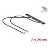 Antena podwójna WLAN WiFi 6 Dual Band 2 x męskie złącze I-PEX MHF I 5 dBi płytka drukowana PCB 2 x 50 cm wewnętrzna samoprzylepn