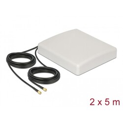Antena LTE MIMO 2 x SMA wtyk 8 dBi kierunkowa z kablem RG-58 5 m beżowa zewnętrzna Delock 89890