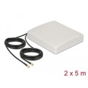 Antena LTE MIMO 2 x SMA wtyk 8 dBi kierunkowa z kablem RG-58 5 m beżowa zewnętrzna Delock 89890