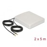 Antena LTE MIMO 2 x SMA wtyk 8 dBi kierunkowa z kablem RG-58 5 m beżowa zewnętrzna Delock 89890
